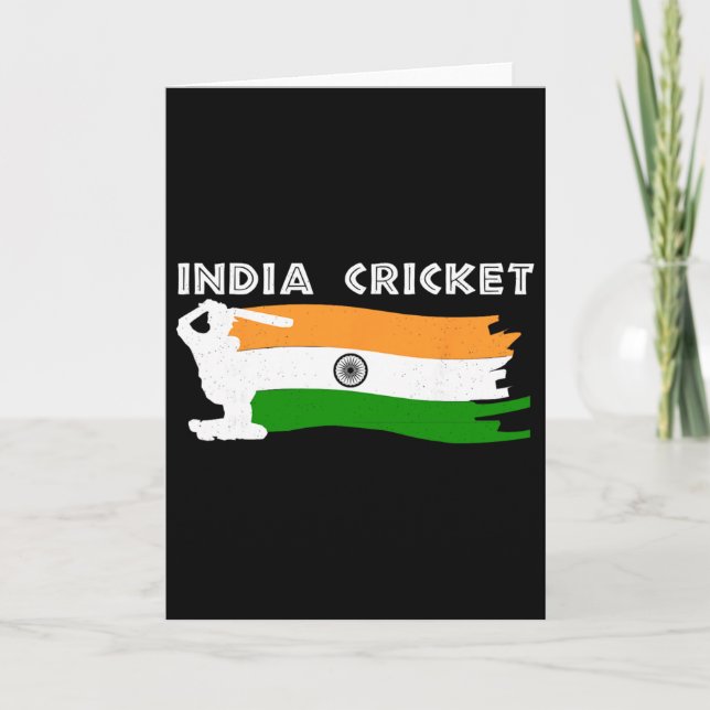 India Cricket With Indian Flag  Kort (Framsida)