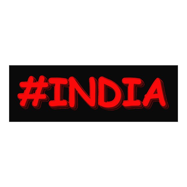 "#India" Cute Design. Köp nu Fototryck (Framsidan)