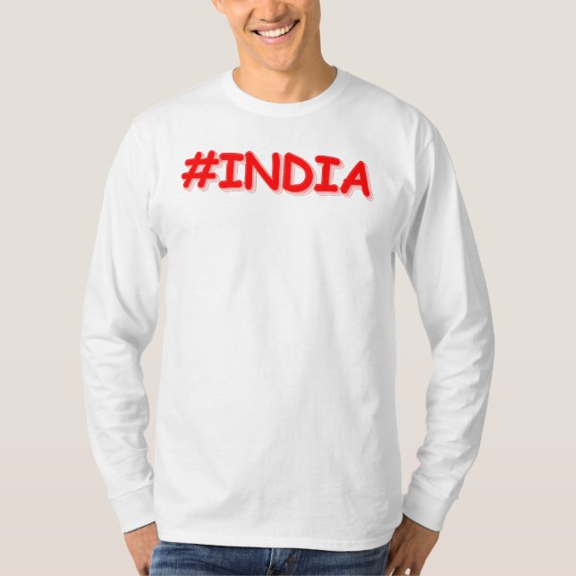"#India" Cute Design. Köp nu T Shirt (Framsida)