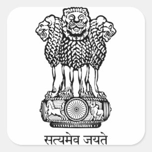 india emblem fyrkantigt klistermärke