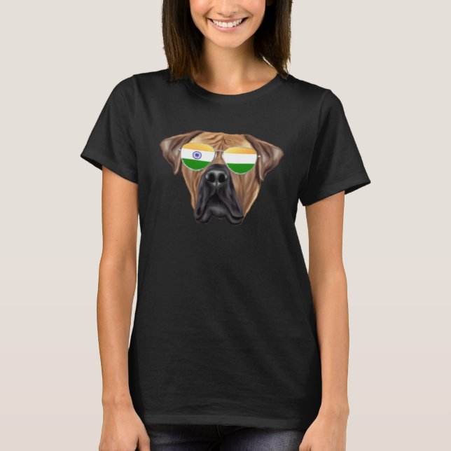 India Flag Boerboel Dog India Pocket T Shirt (Framsida)