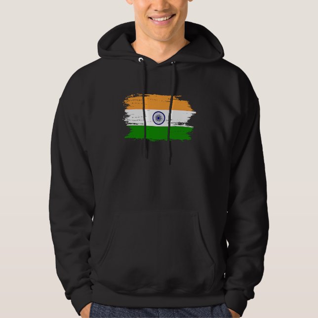 India Flag for Proud German Indian Hoodie (Framsida)