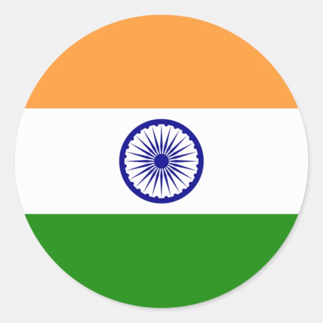 India flag  runt klistermärke (Framsida)