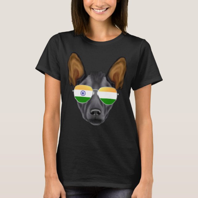 India Flag Xoloitzcuintli Dog India Pocket T Shirt (Framsida)