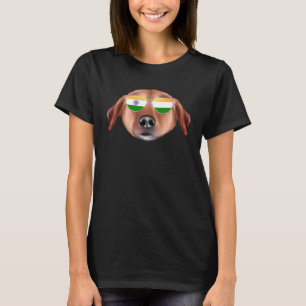 India Flagga Chinook Hund India Pocket T Shirt
