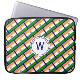 INDIA FLAGGA Customized Scripture Snyggt BLUE Laptop Fodral