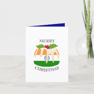 INDIA FLAGGA   Festive Pudding   Jul Helgkort