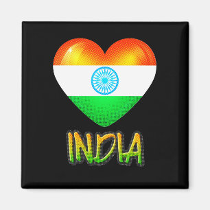 India Flagga Heart Cutout Magnet