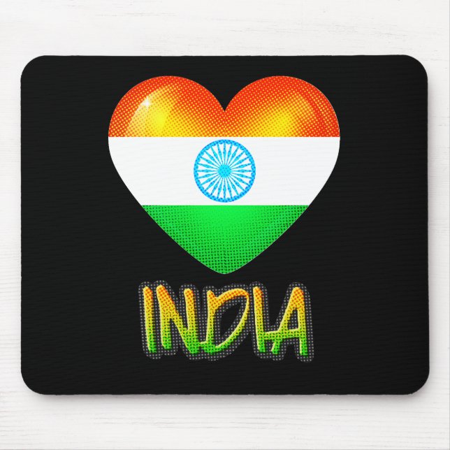 India Flagga Heart Cutout Musmatta (Framsidan)