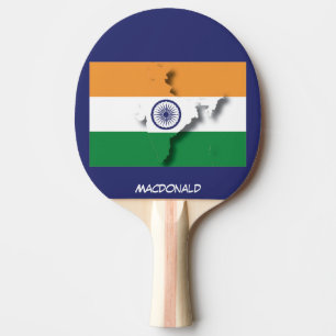 INDIA FLAGGA & KARTA Personlig BLUE Pingisracket