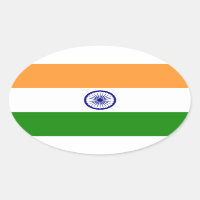 India Flagga Oval Sticker