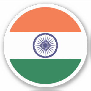India Flagga Round Sticker Klistermärken