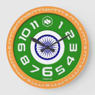 India Flagga Wall Clock Stor Klocka