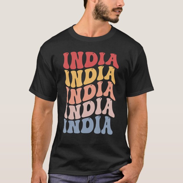 India Groovy Retro Indian T Shirt (Framsida)