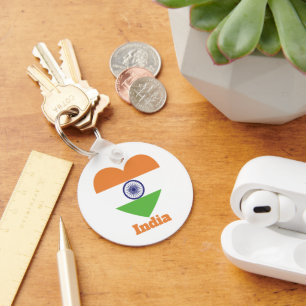 India Heart Flagga Nyckelring
