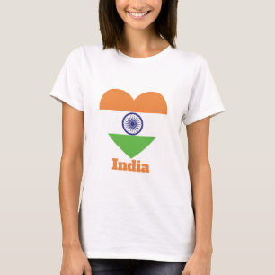 India Heart Flagga T Shirt