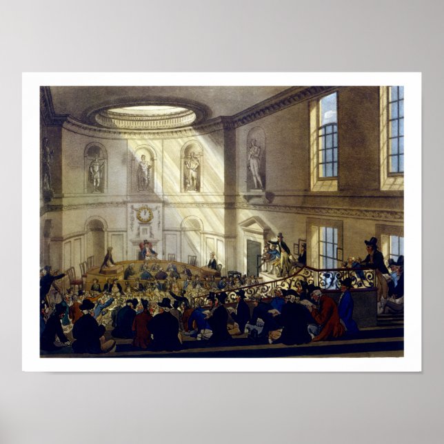 India House, The Sale Room, från Ackermann's Micr Poster (Framsidan)