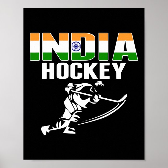 India Ice Hockey Fans Jersey - Stöd Indisk Hock Poster (Framsidan)