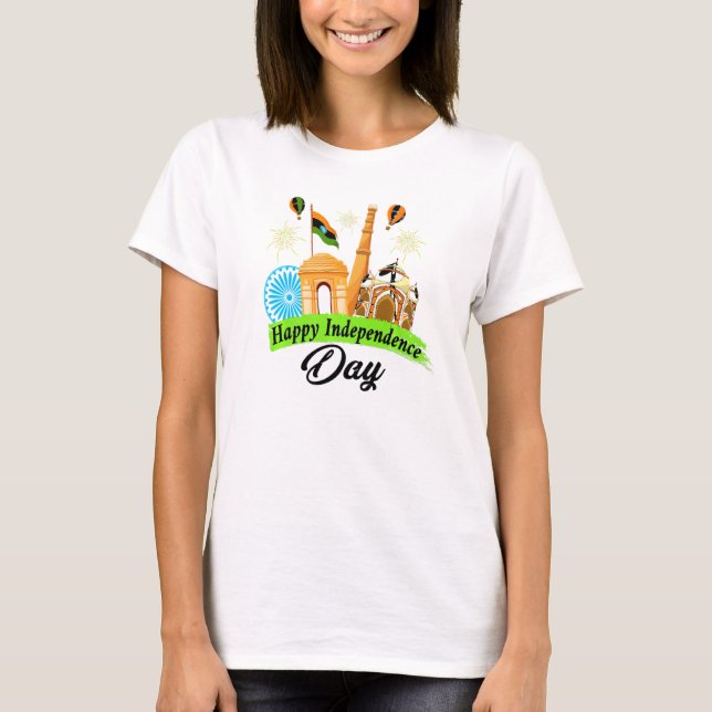 India Independence Day August 15 2021 T Shirt (Framsida)