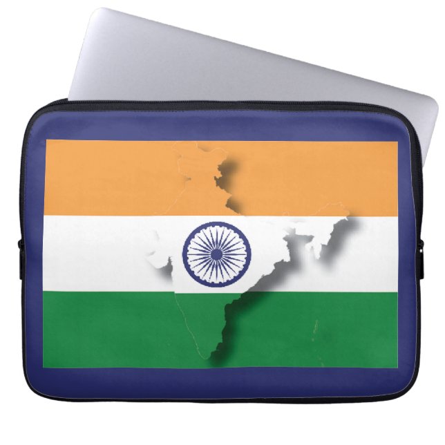 INDIA Karta Patriotic Computer BLUE Laptop Fodral (Framsidan)