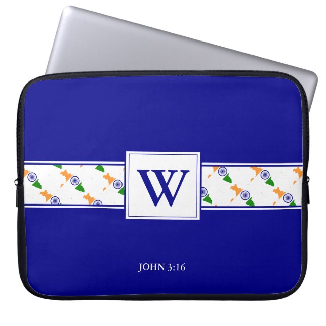 INDIA Monogram Christian Bible Laptop Fodral (Framsidan)