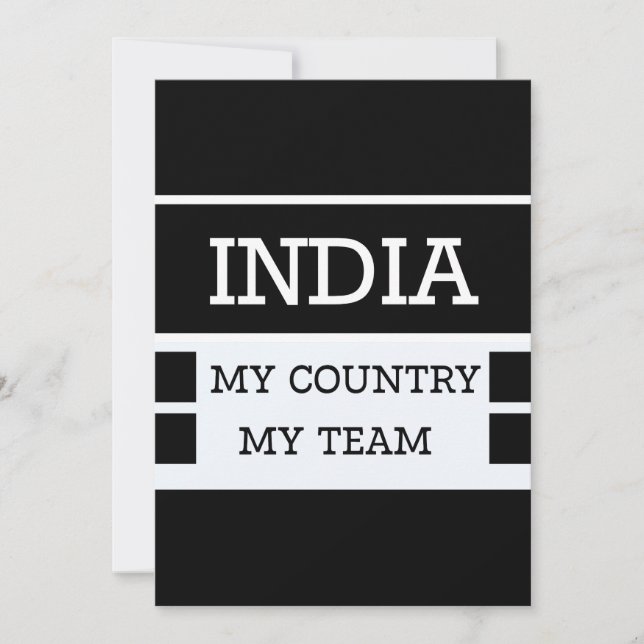 India My Country My Team Concept Inbjudningar (Framsida)