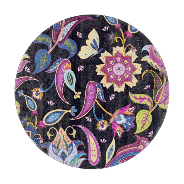 India Paisley Seamless Blommigt Ornament (Framsidan)