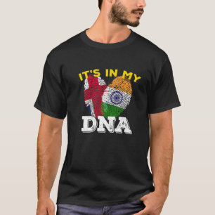 India Proud Flagga Day Hindi DNA Ashoka Chakra UK  T Shirt