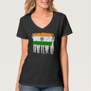 India Proud Flagga Day Hindi Land Ashok Chakra Hi T Shirt
