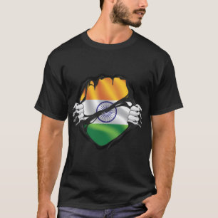India Pure Roots Flagga Black T Shirt