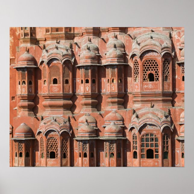 INDIA, Rajasthan, Jaipur: Hawa Mahal (Palace of th Poster (Framsidan)