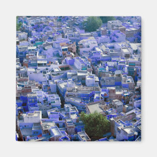 INDIA, Rajasthan, Jodhpur: Blå staden Jodhpur Magnet