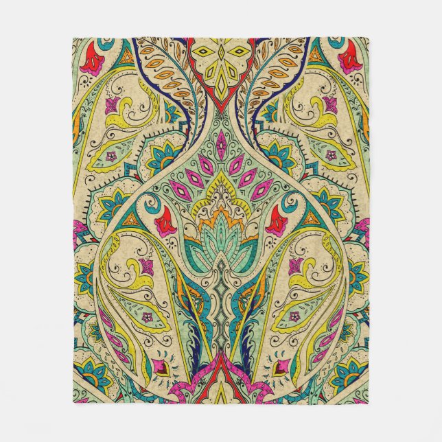 India seamless paisley pattern, decorative border. fleecefilt (Framsidan)