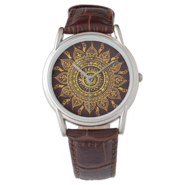 India Solar Motif Sol Gud Armbandsur (Framsida)