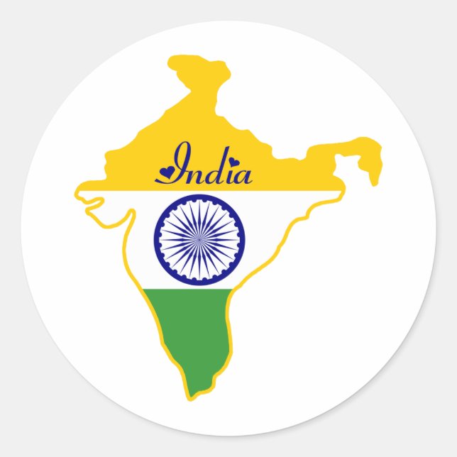 India Sticker Runt Klistermärke (Framsida)