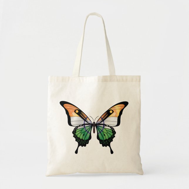 India Swallowtail Butterfly Flagga Sticker Tygkasse (Framsidan)