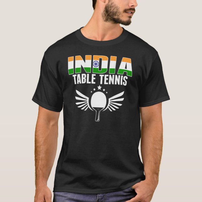 India Table Tennis   Support Indian Ping Pong Team T Shirt (Framsida)