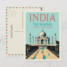 India Taj Mahal i Uttar Pradesh Postcard