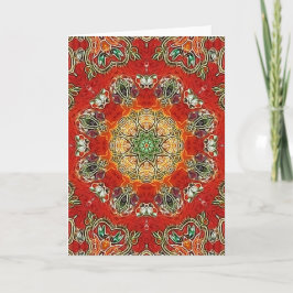 India Tile Mandala Greeting Card Kort