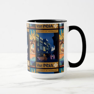 India Travel Poster collage mugg