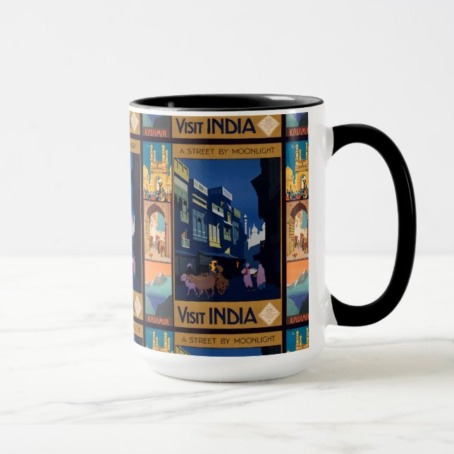 India Travel Poster collage mugg (Höger)