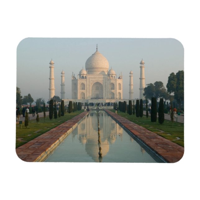 INDIA, Uttar Pradesh, Agra: Taj Mahal, God morgon Magnet (Horisontell)