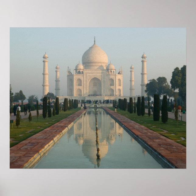 INDIA, Uttar Pradesh, Agra: Taj Mahal, God morgon Poster (Framsidan)