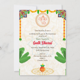 Indian Baby Shower Godh Bharai Hindu Inbjudningar