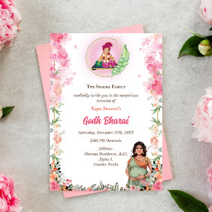 Indian Baby Shower Godh Bharai Hindu Inbjudningar