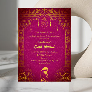 Indian Baby Shower Godh Bharai Hindu Inbjudningar
