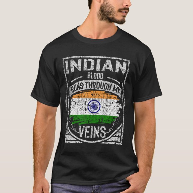 indian Blood Springa through My Veins T Shirt (Framsida)