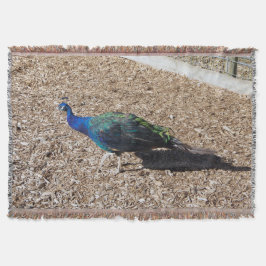 Indian Blue Peafowl throw blanket Filt