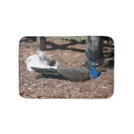 Indian Blue & White Pheasants bathmat Badrumsmatta
