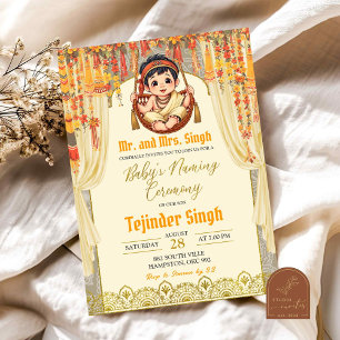 Indian Boy Baby Naming Ceremony Inbjudningar
